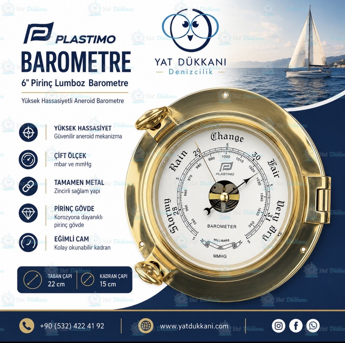 P12762 Plastimo BAROMETRE 6" SARI