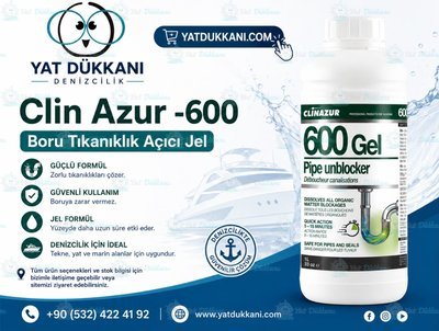 Clin Azur -600- Boru Tıkanıklık Açıcı Jel - 1 lt