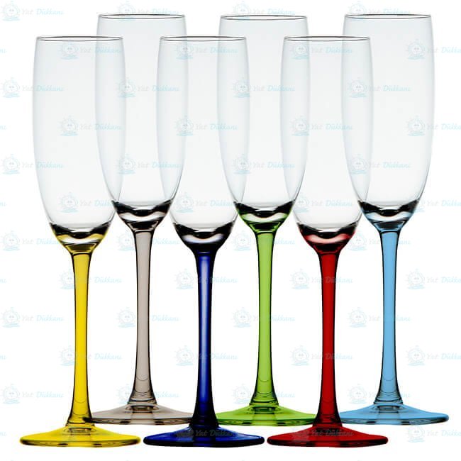 Kadeh - Şampanya - Party Ecozen - Renkli - 6 Parça
