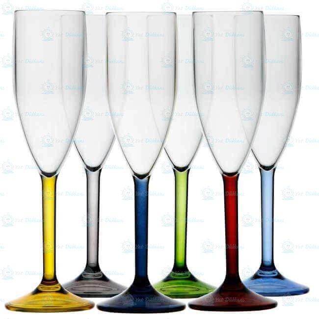 Şampanya Kadehi - Party - Renkli - 6 Parça