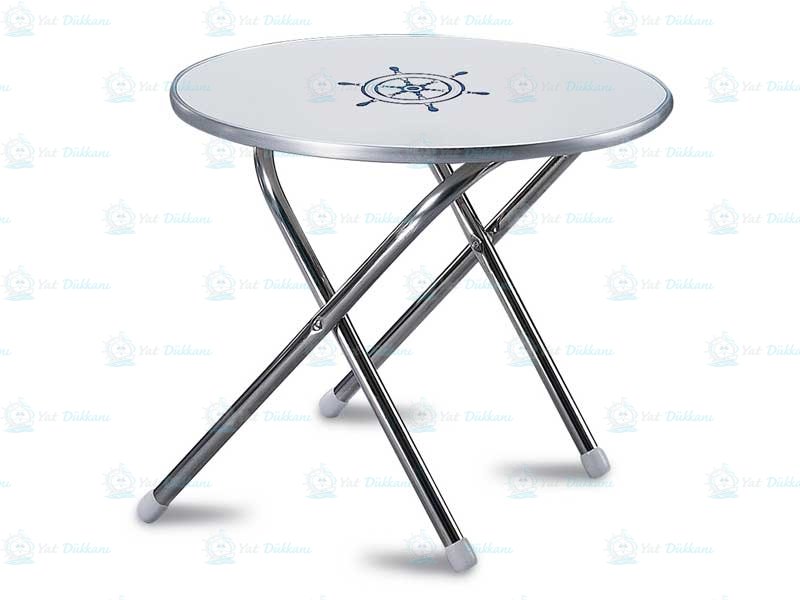 Forma Masa-Ayarlanabilir Alüminyum -Melamin Yuvarlak Üst Tabla-Çap:61cm
