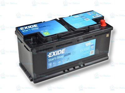 Exide AGM Start-Stop / Start Aküsü / 12V - 105Ah - 950CCA / EK1050