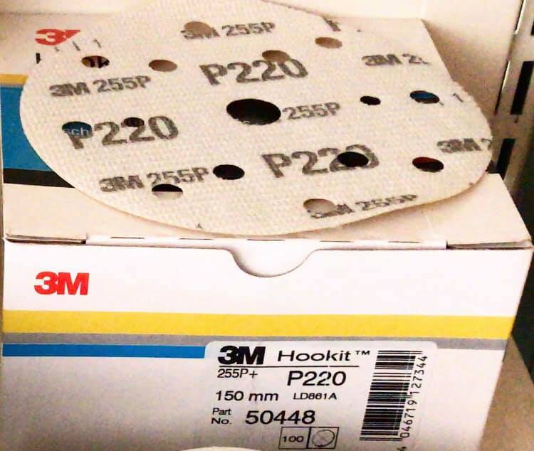 3M Hookit 255P+ Abrasive P220 kum-150mm