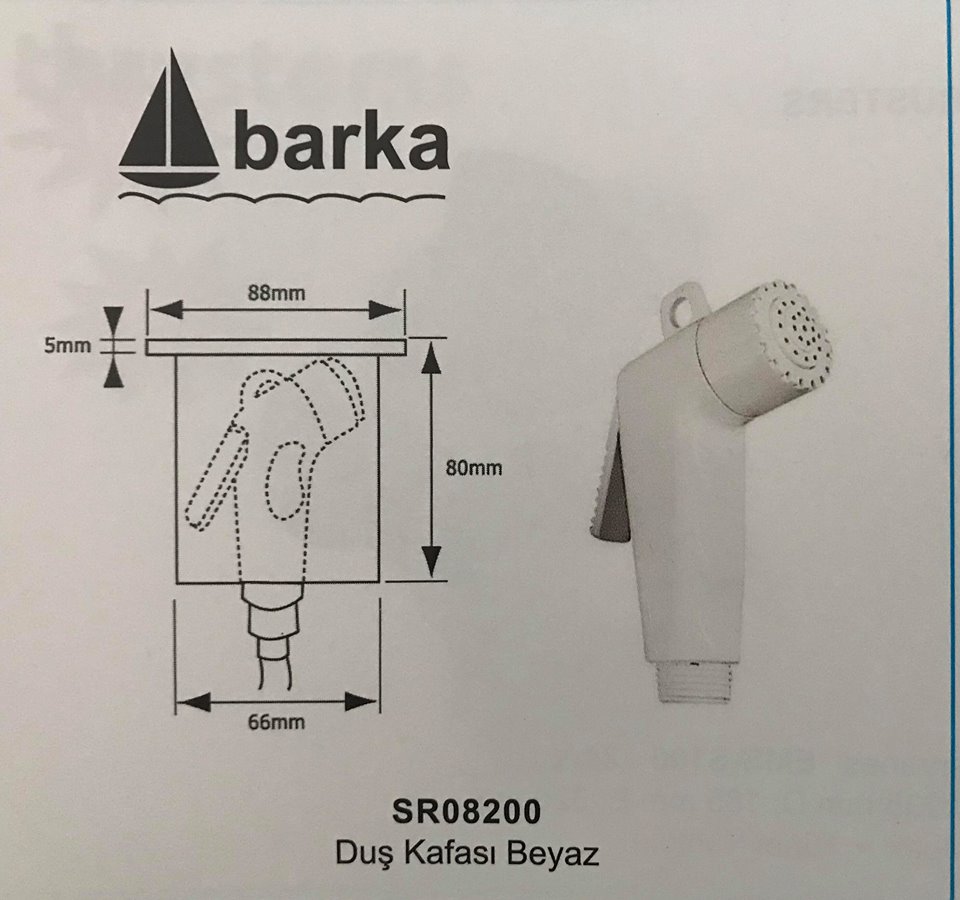 Barka Duş Kafası- Beyaz SR08200