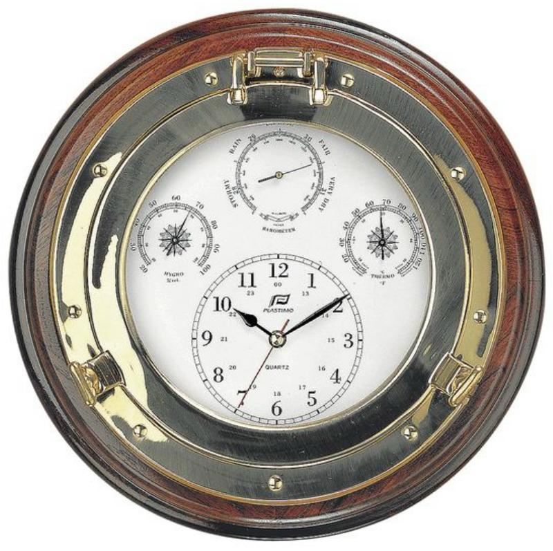 Plastimo WEATHERMAN 35cm AHŞAP-Barometre-Hiğrometre-Termometre-Saat