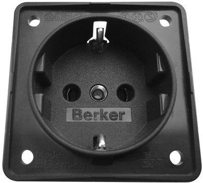 Berker Priz Siyah 56 x 56 mm