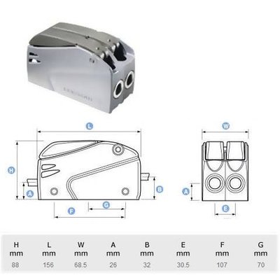 Lewmar Superlock D2 Tekli Halat Kilidi - 12-14mm.