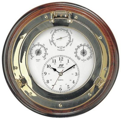 Plastimo WEATHERMAN 35cm AHŞAP-Barometre-Hiğrometre-Termometre-Saat