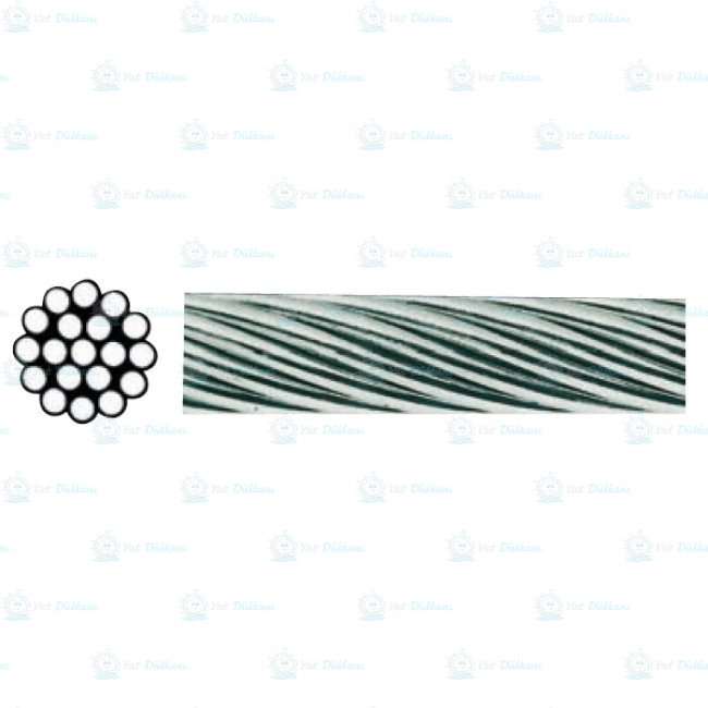 10 mm Paslanmaz Çelik Halat (1x19) CR-NI