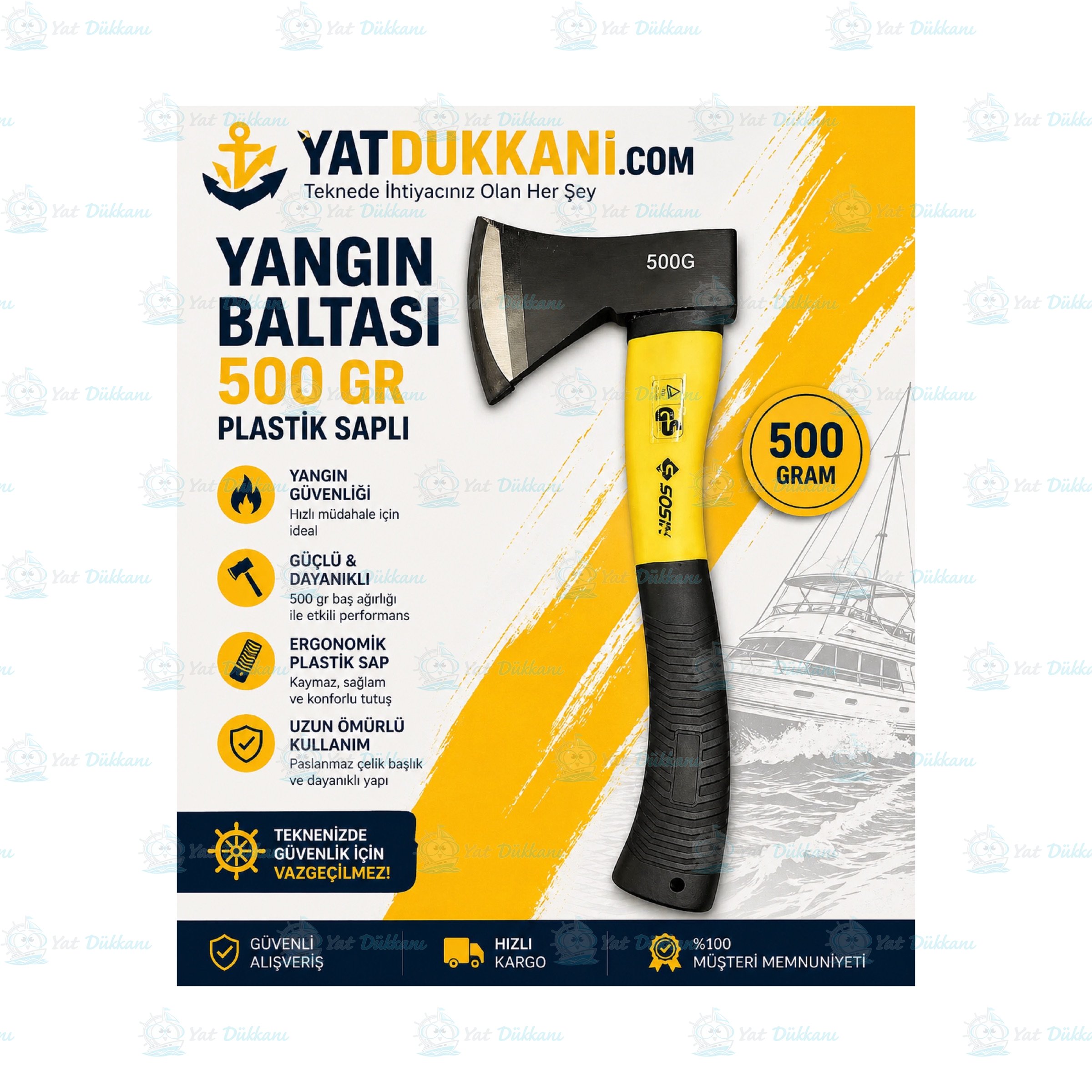 YANGIN BALTASI 500 GR PLASTİK SAPLI