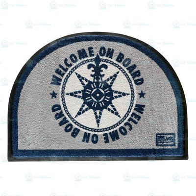Paspas - Yuvarlak - Welcome on Board - Blue - 70x50 cm