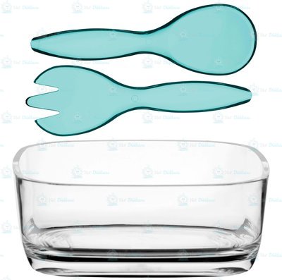 Salata Kasesi - Kare - Happy - Turkuaz - 3 Parça