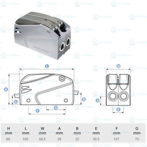 Lewmar Superlock D2 Tekli Halat Kilidi - 12-14mm.
