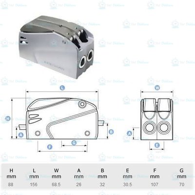 Lewmar Superlock D2 Tekli Halat Kilidi - 12-14mm.