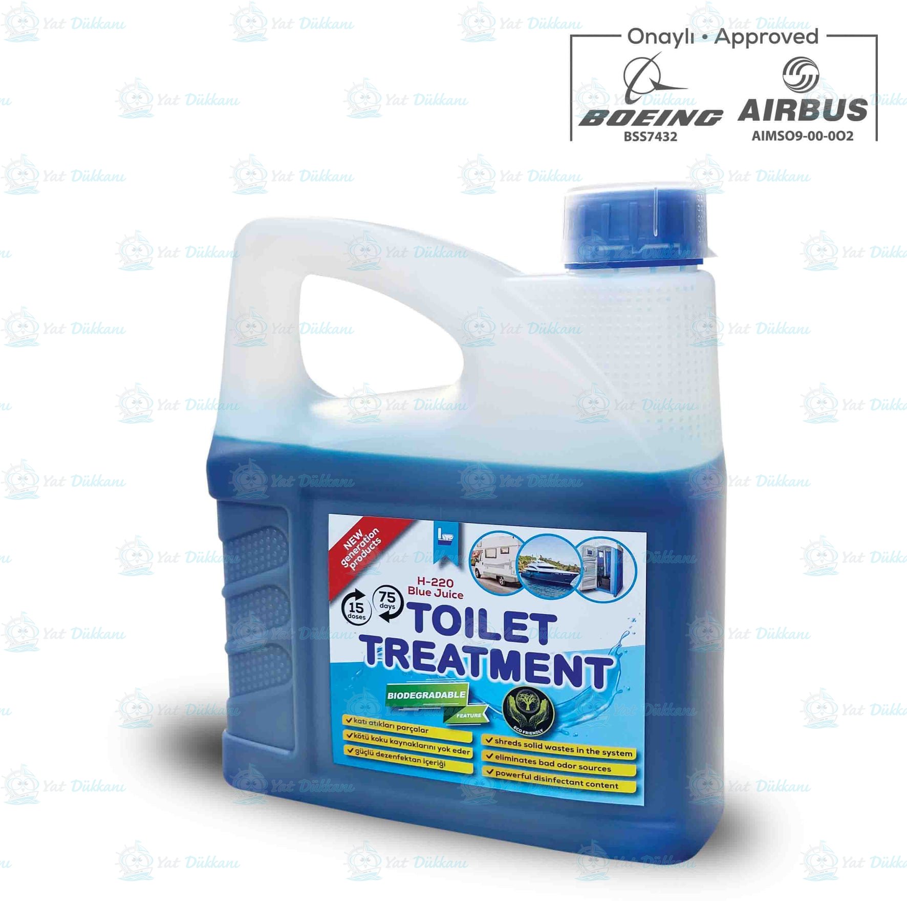 AKBA Kimya H-220 Konsantre Portatif Tuvalet Kimyasalı (Mavi Su) 3L